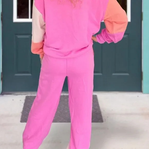 New Easel Good Day Color-block Patchwork Lounge Pant - Picture 2 of 10